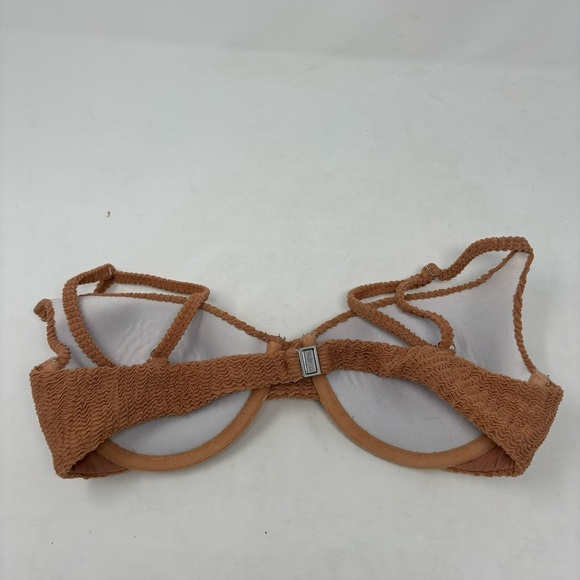 TJ Swim Cleo Blush Crinkle Fabric Push Up Bikini Top Size Small - Picture 7 of 10